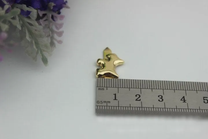 Dog Shaped Purse Label 1/10pcs Bag Hardware Charm Light Gold Handmade Purse Handbag Making Metal Decoration 15mm 5/8" Wholesale Supplies