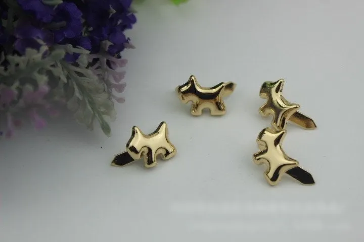 Dog Shaped Purse Label 1/10pcs Bag Hardware Charm Light Gold Handmade Purse Handbag Making Metal Decoration 15mm 5/8" Wholesale Supplies