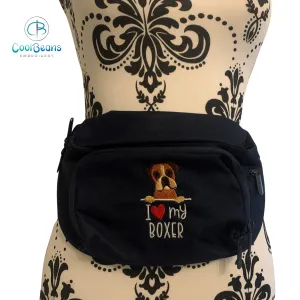 Dog Walking - I Love my Boxer - Belt Bag / 4 Zip Bumbag