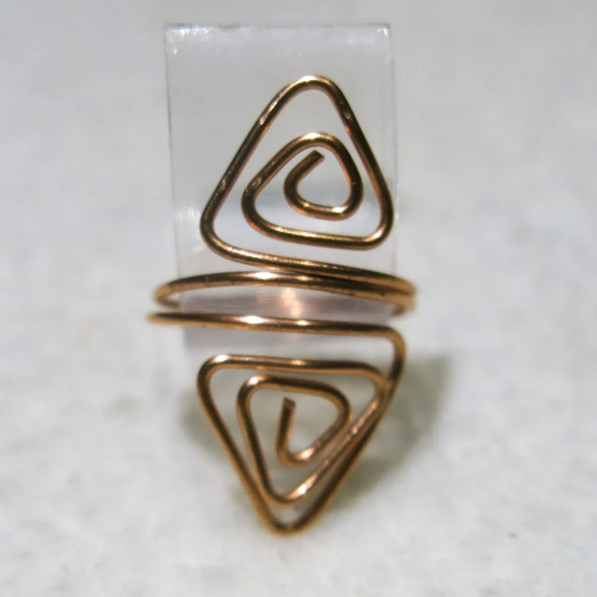 Double Triangles Adjustable Wire Ring (click for other colors & sizes)