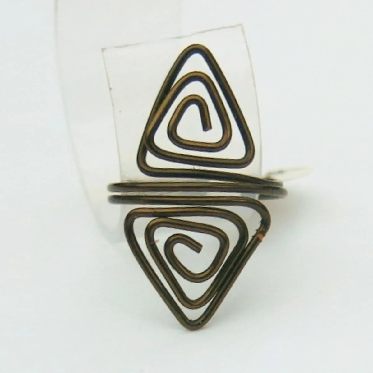 Double Triangles Adjustable Wire Ring (click for other colors & sizes)