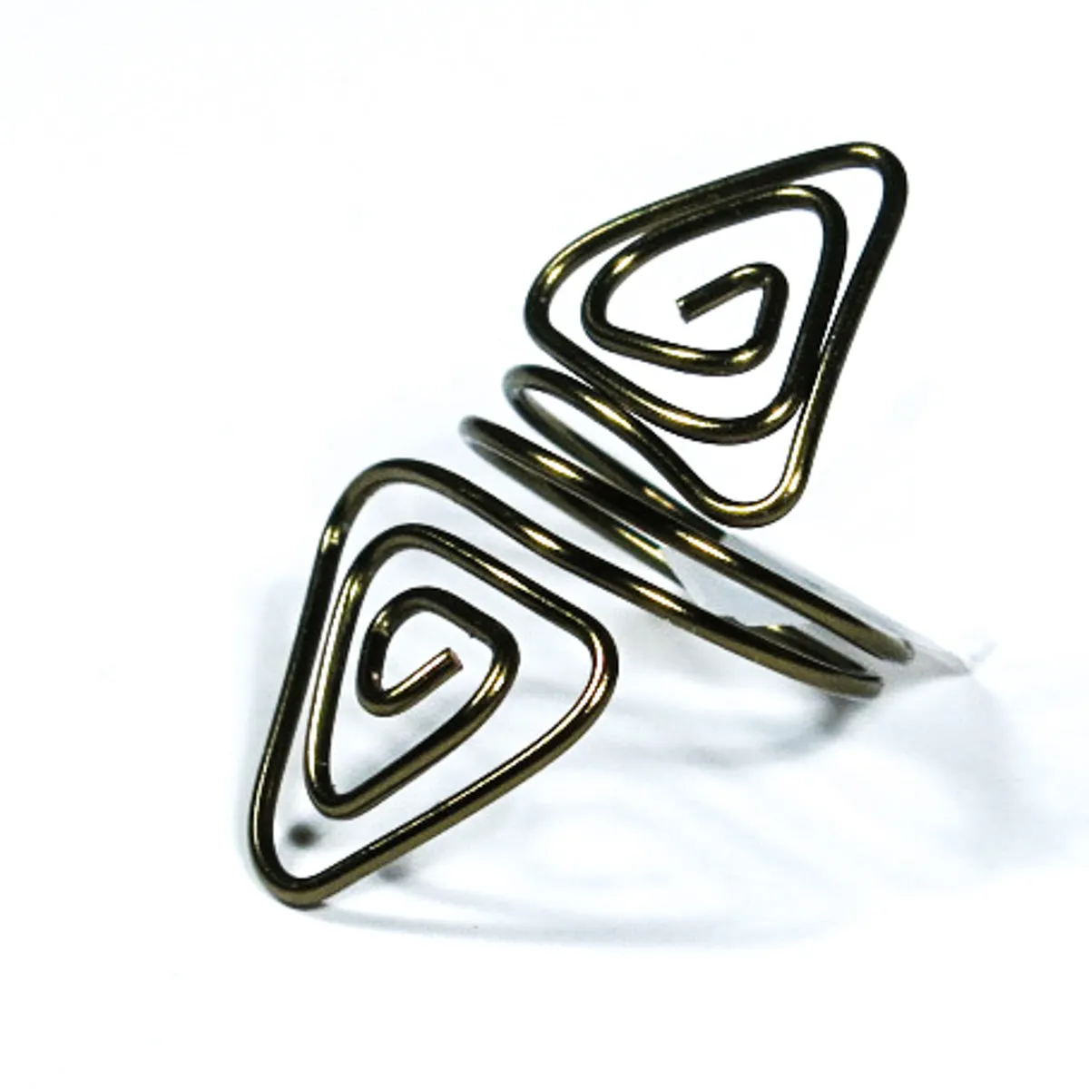 Double Triangles Adjustable Wire Ring (click for other colors & sizes)