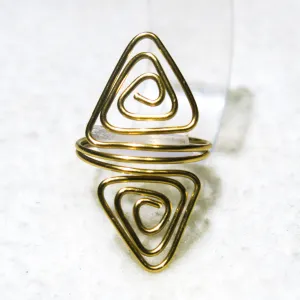 Double Triangles Adjustable Wire Ring (click for other colors & sizes)