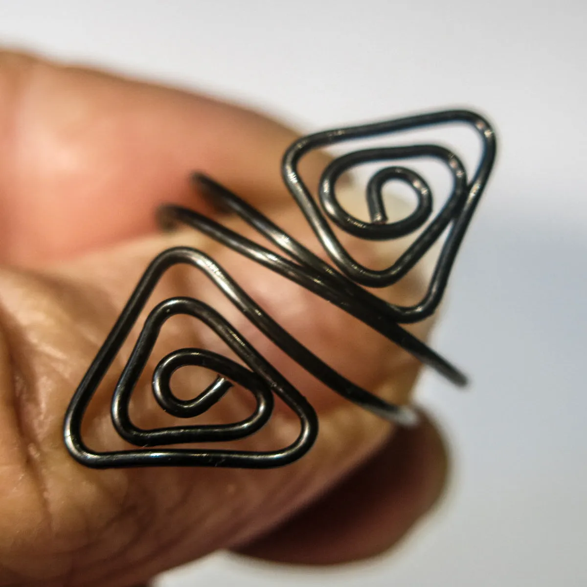 Double Triangles Adjustable Wire Ring (click for other colors & sizes)