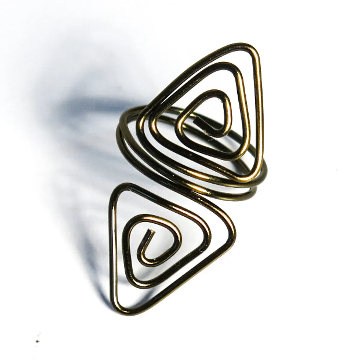 Double Triangles Adjustable Wire Ring (click for other colors & sizes)