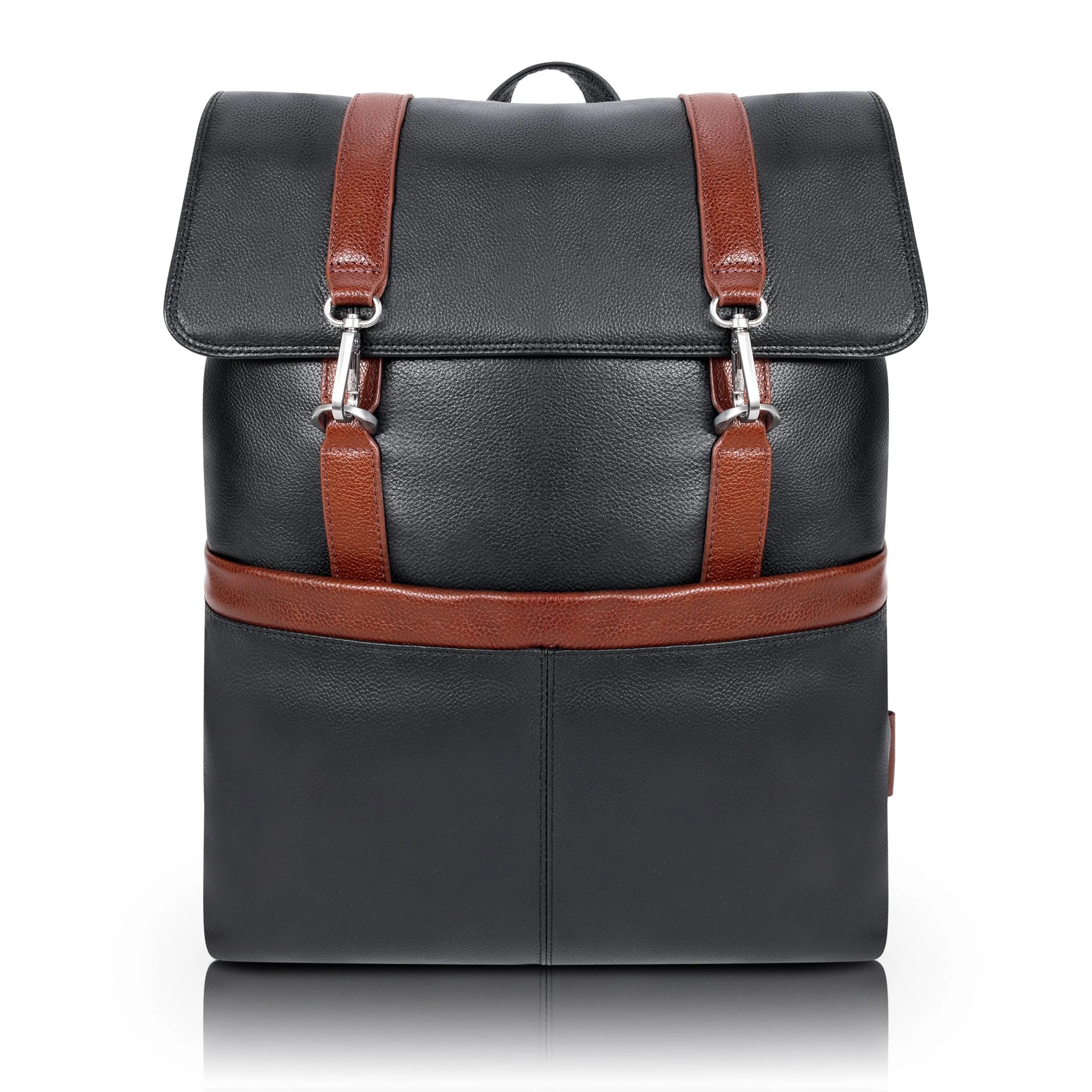 ELEMENT | 17” Leather Two-Tone Flap Over Laptop Backpack