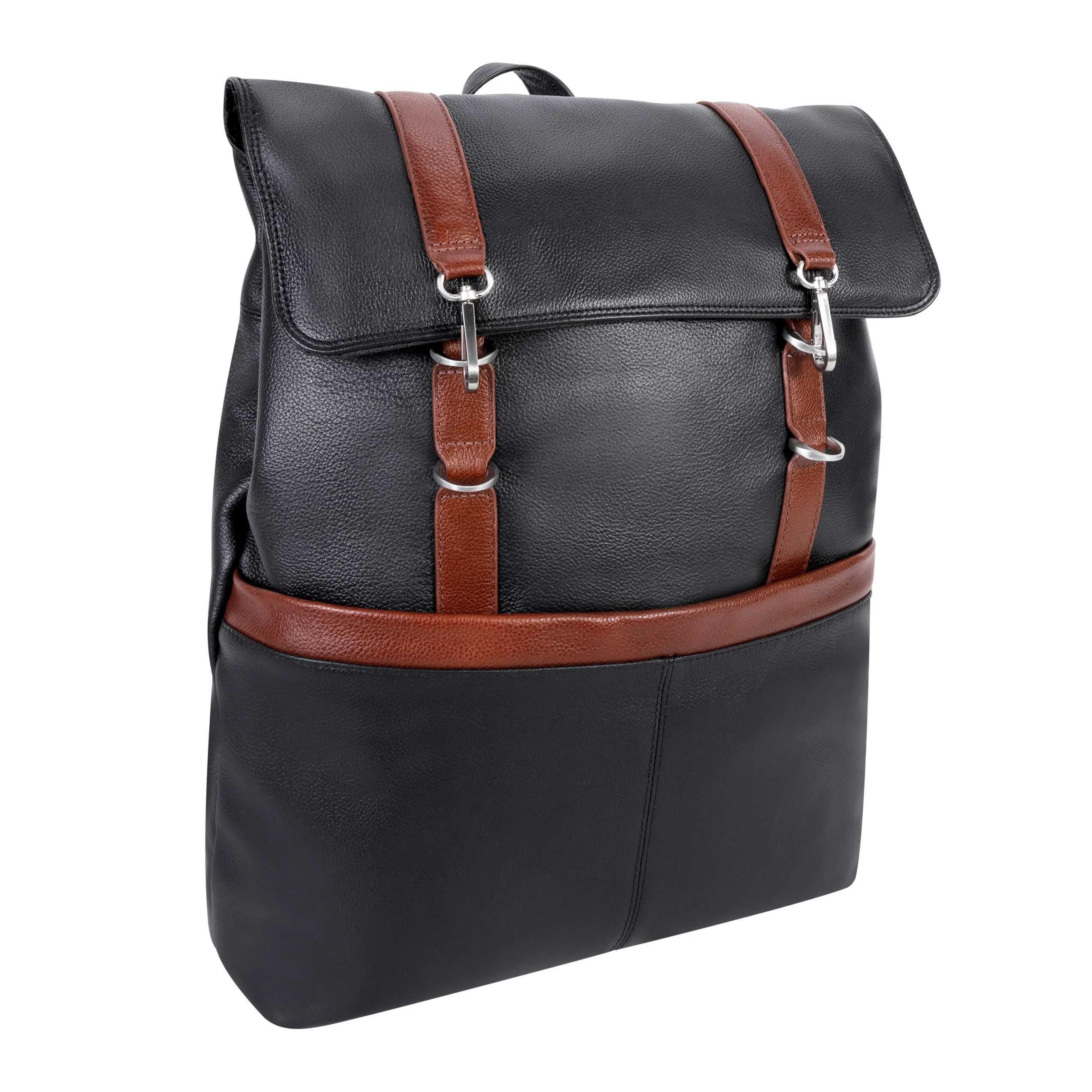 ELEMENT | 17” Leather Two-Tone Flap Over Laptop Backpack