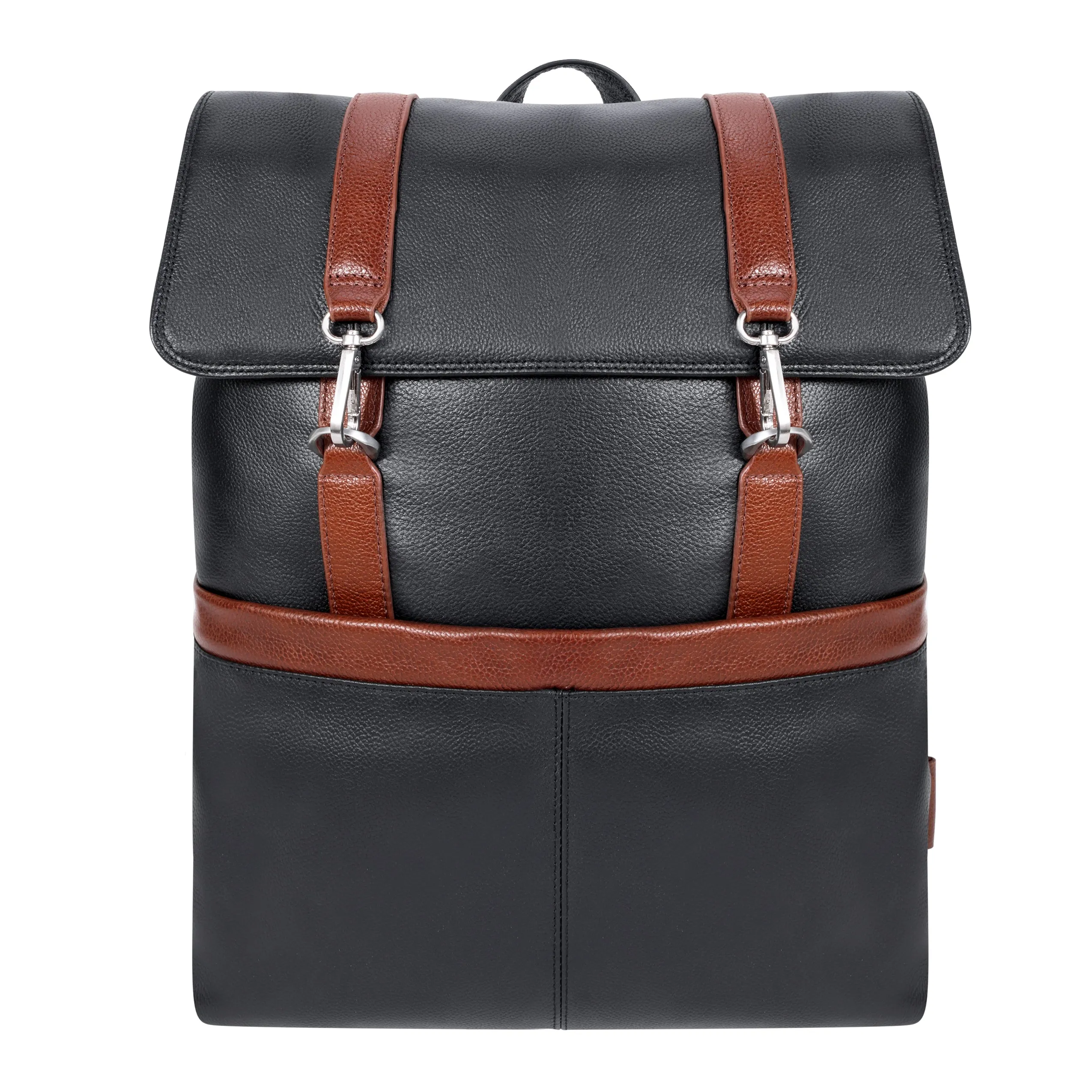 ELEMENT | 17” Leather Two-Tone Flap Over Laptop Backpack