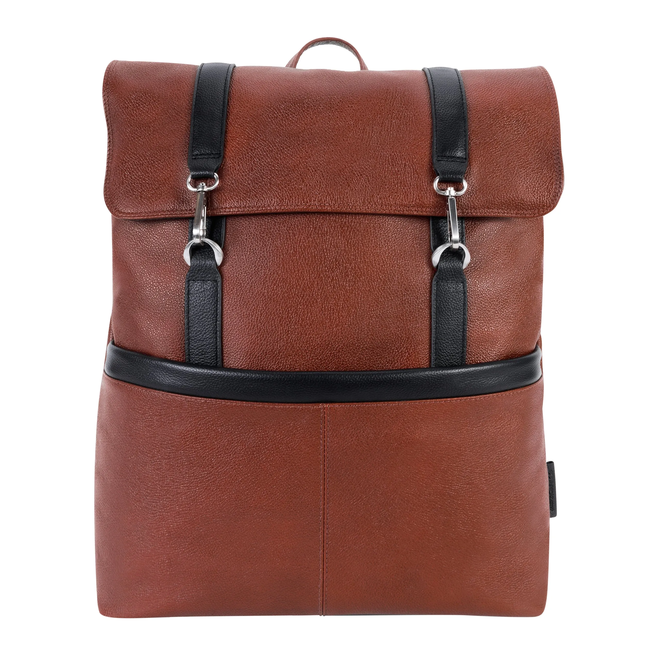 ELEMENT | 17” Leather Two-Tone Flap Over Laptop Backpack