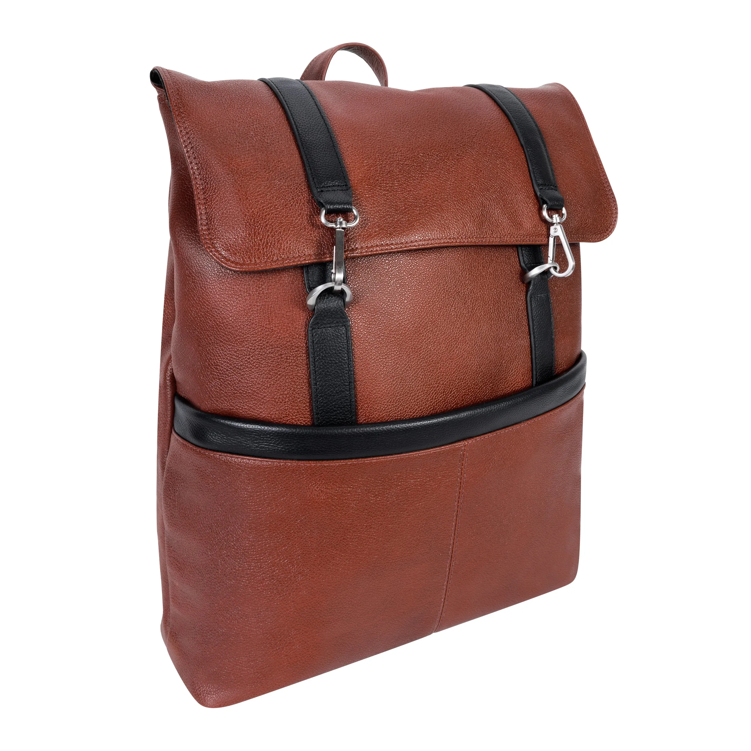 ELEMENT | 17” Leather Two-Tone Flap Over Laptop Backpack