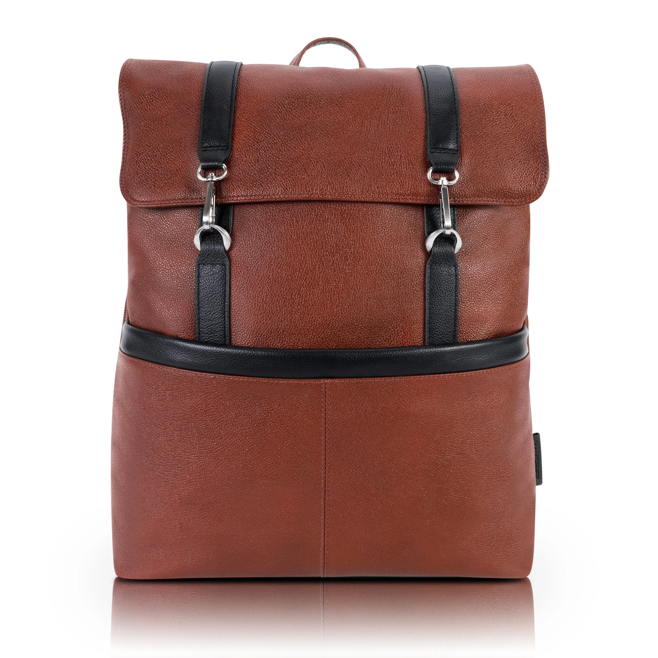 ELEMENT | 17” Leather Two-Tone Flap Over Laptop Backpack