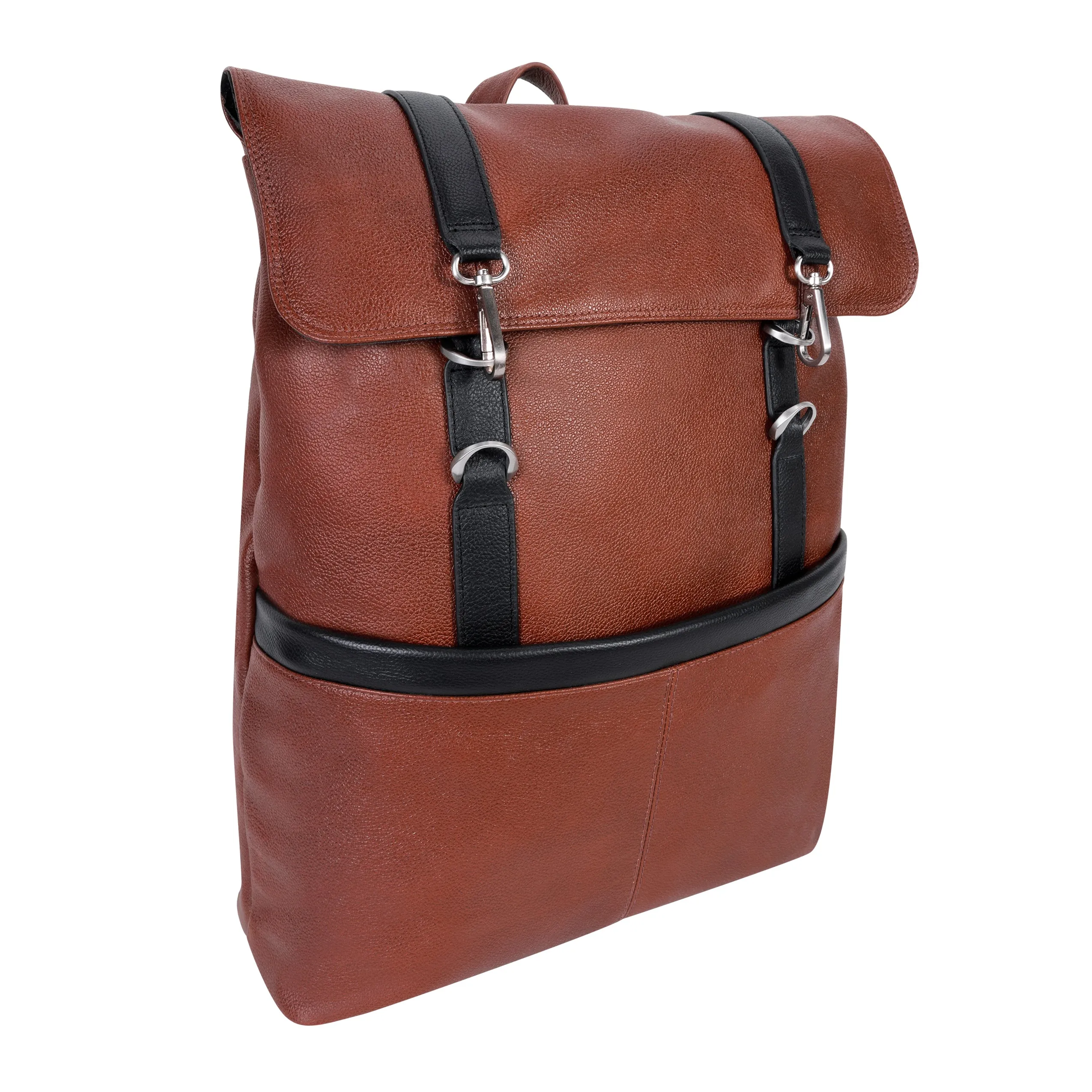 ELEMENT | 17” Leather Two-Tone Flap Over Laptop Backpack