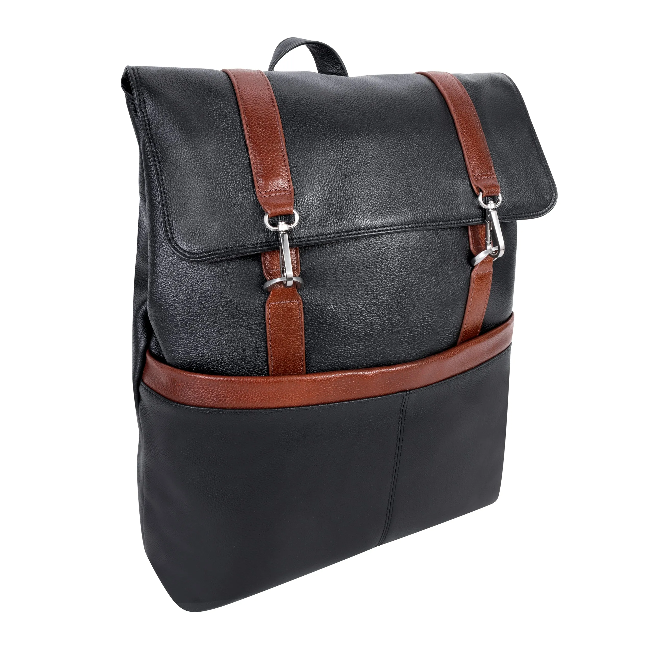 ELEMENT | 17” Leather Two-Tone Flap Over Laptop Backpack