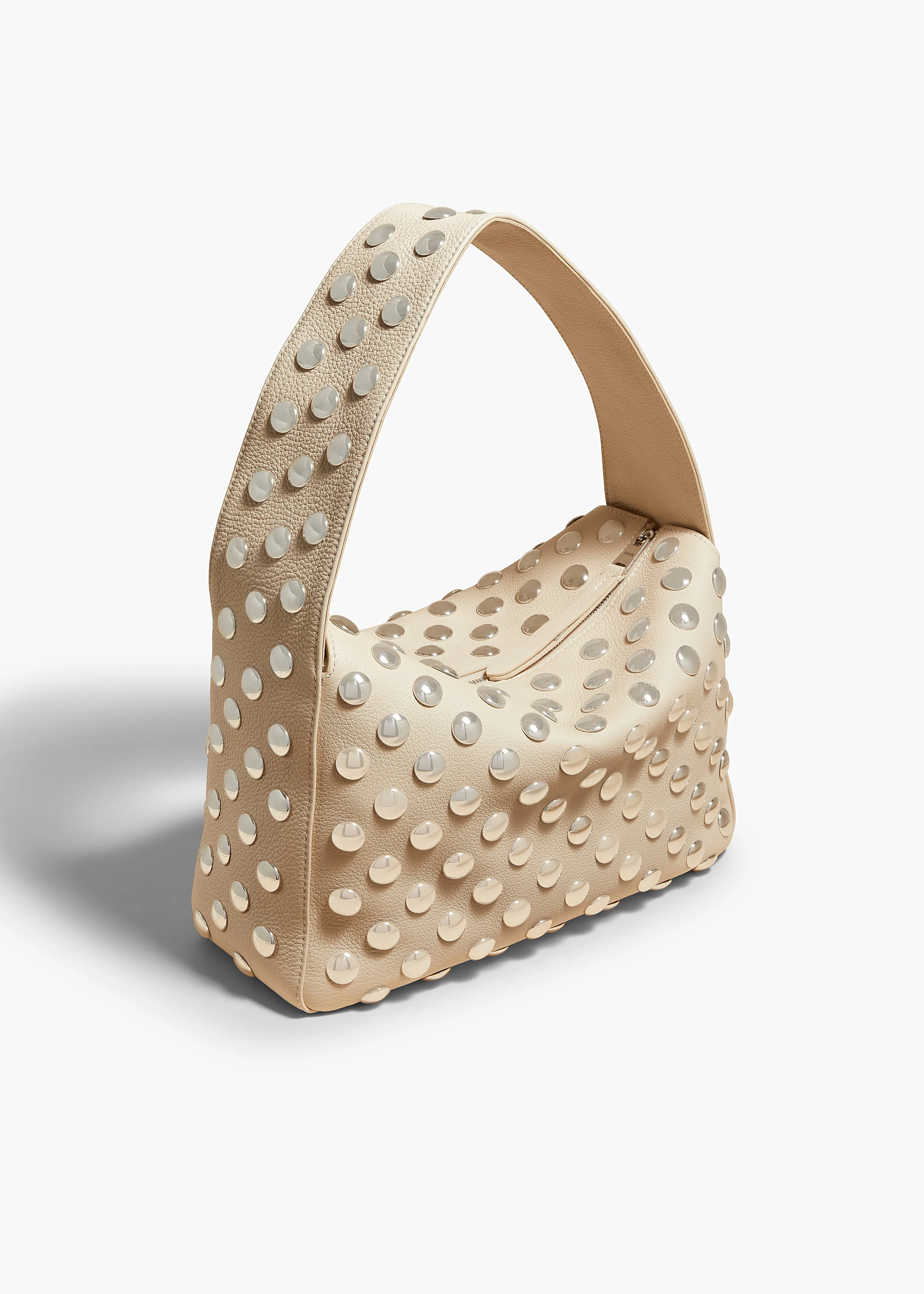 Elena Bag in Dark Ivory Leather with Studs