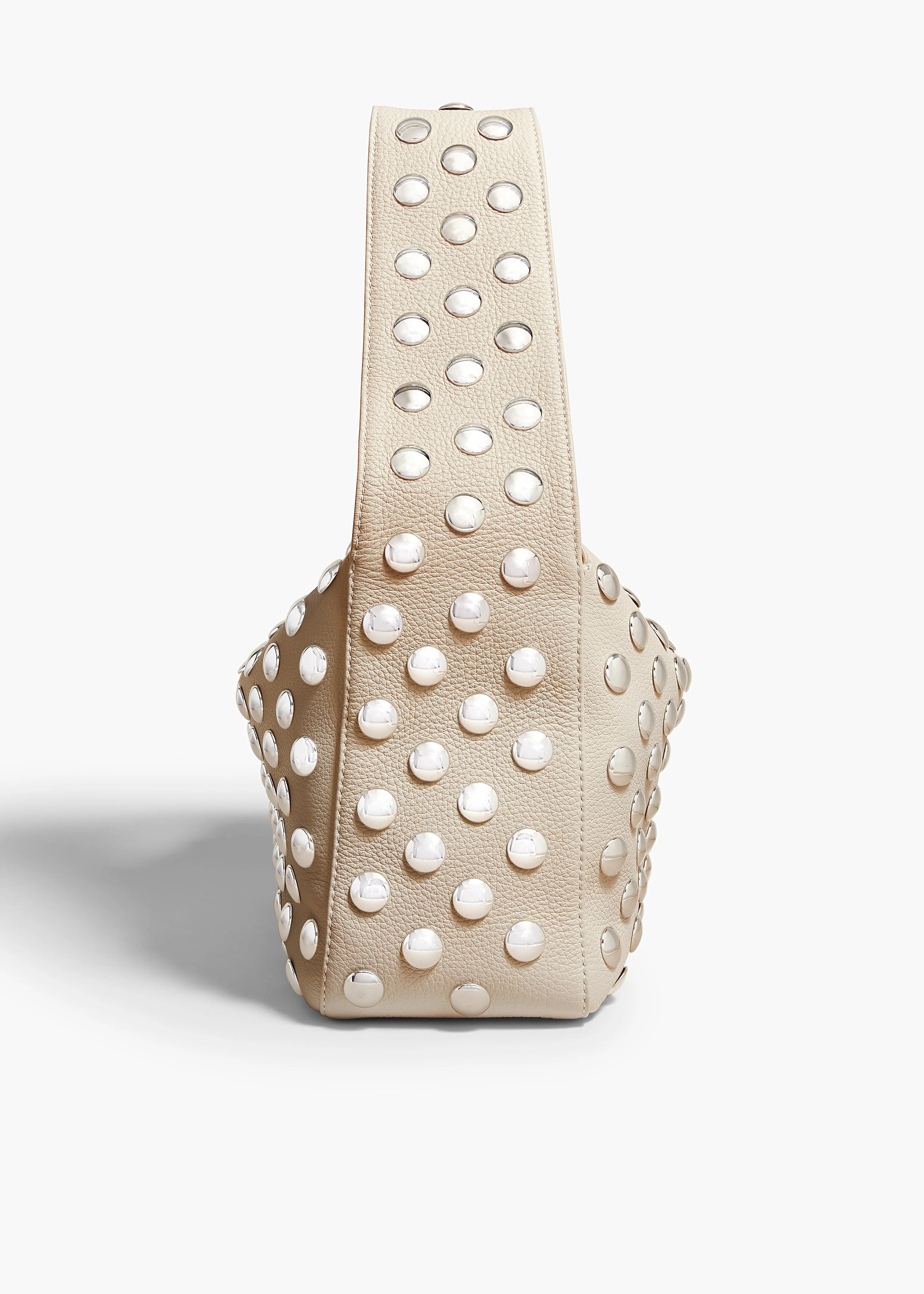 Elena Bag in Dark Ivory Leather with Studs