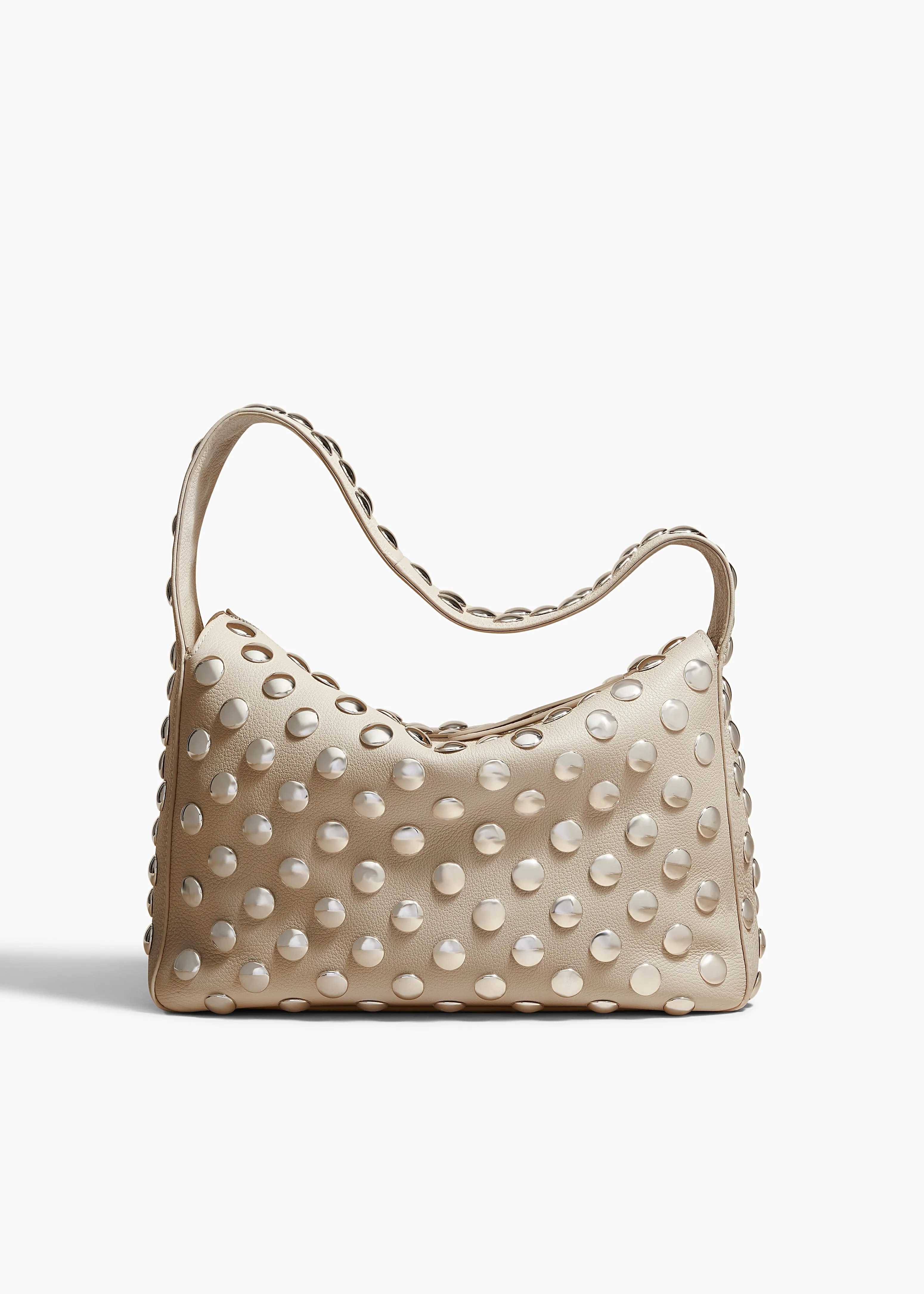 Elena Bag in Dark Ivory Leather with Studs