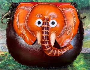 Elephant Small Leather Purse