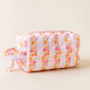 Essentials Quilted Cosmetic Pouch - Petal Parade Pink