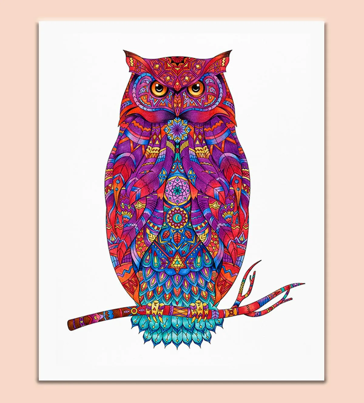 Ethereal Wisdom: The Vibrant Owl