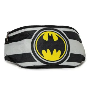 Fanny Pack - BATMAN Bat Signal Stripes Utility Belt Black Gray Yellow