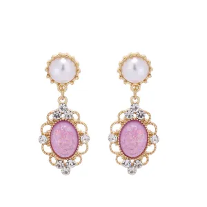 Fantasy Elegant Oval Gemstone Earrings