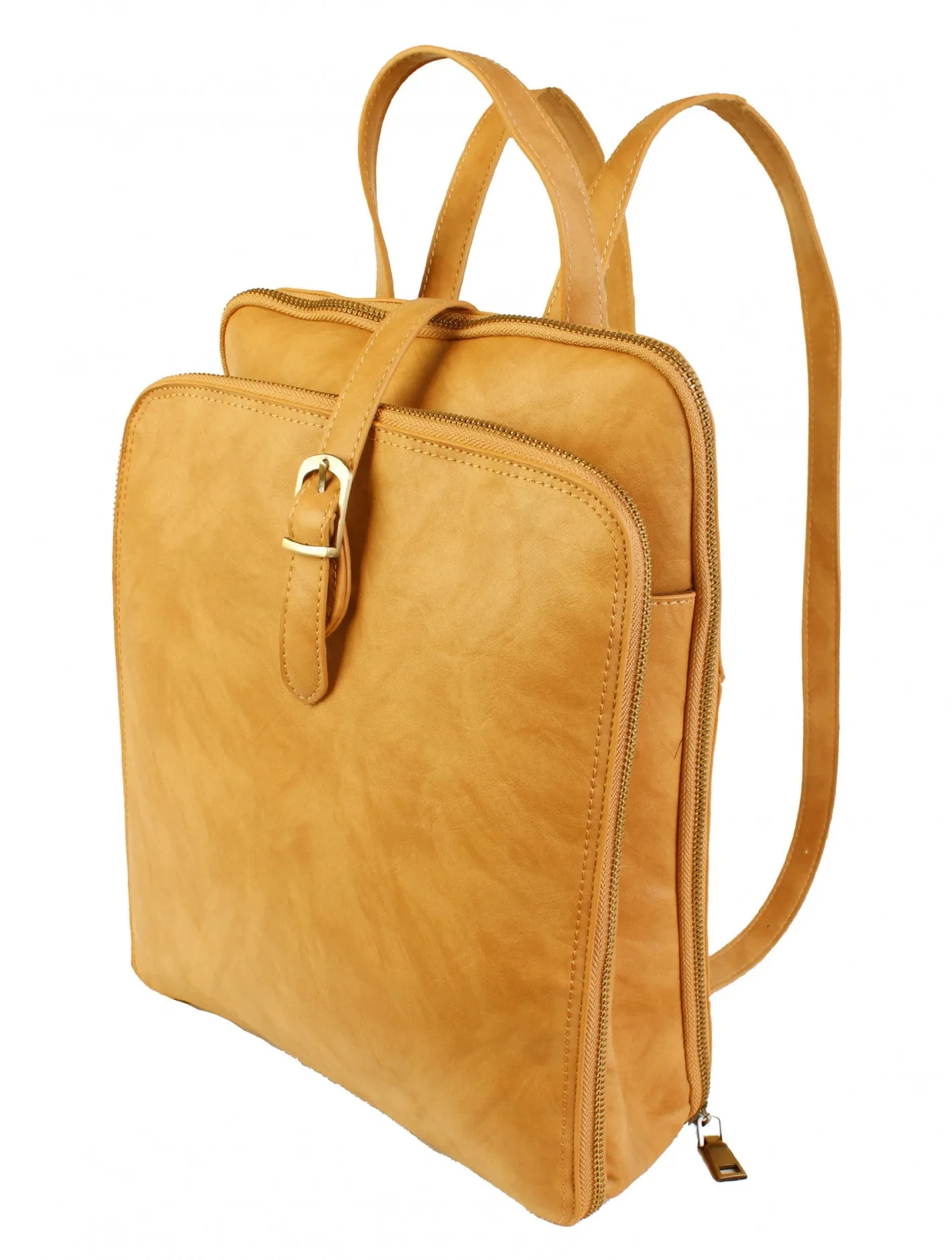 Faux Leather Laptop Backpack