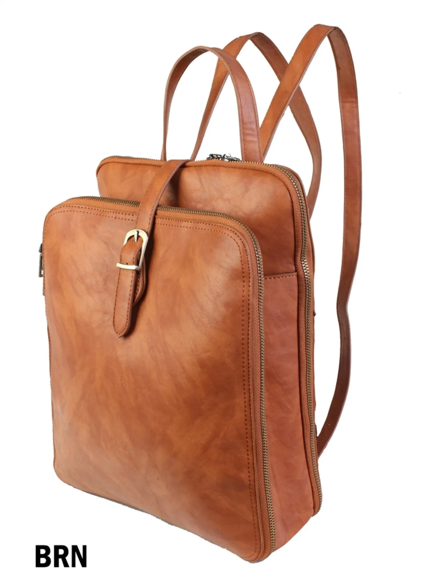 Faux Leather Laptop Backpack