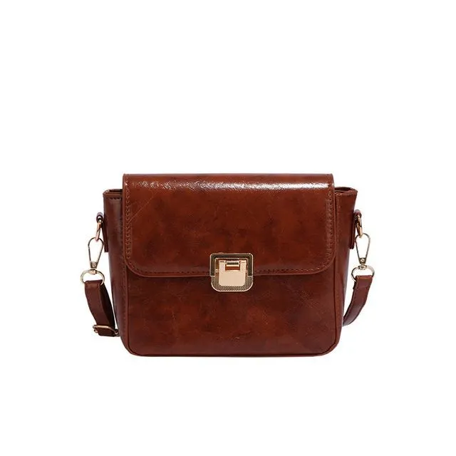 Flap Faux Leather Crossbody Bag