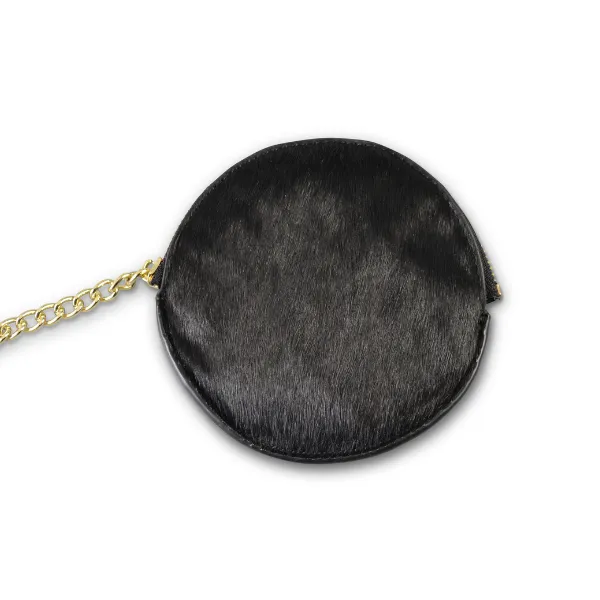 Gift Set | CARMICHAEL Black Cowhide Leather Wristlet Purse & LORN Calf Hair Key Ring Coin Purse