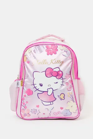 Girls Pink And Fuchsia Hello Kitty Print 18" Backpack