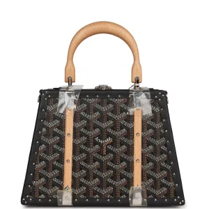 Goyard Saigon Mini Trunk Bag Black Goyardine Palladium Hardware