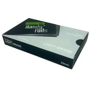 Handy Foil Silver pre cut 500 sheets 20cm long light grade 15 micron