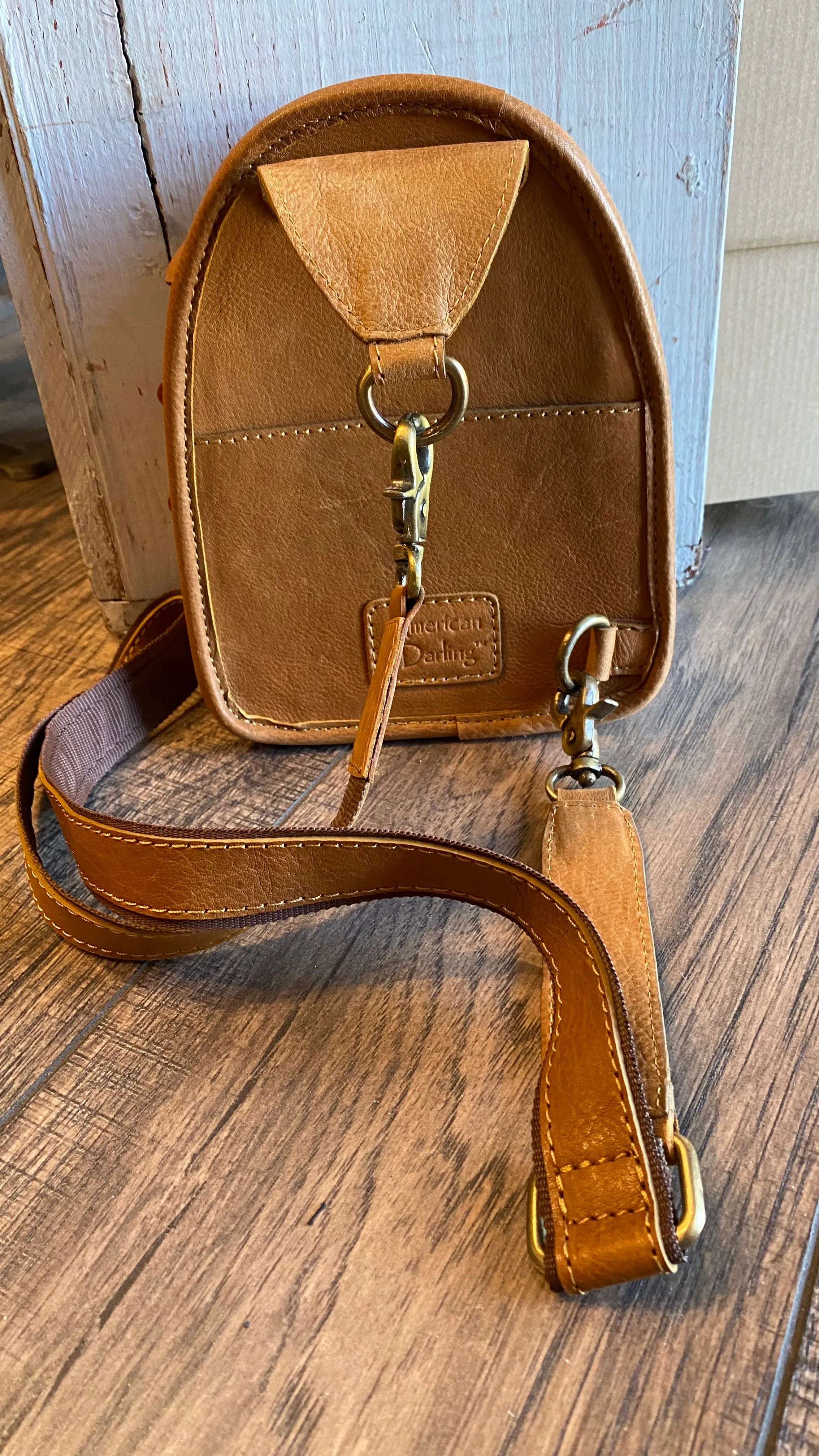 Hide & Tooled Sling Bag