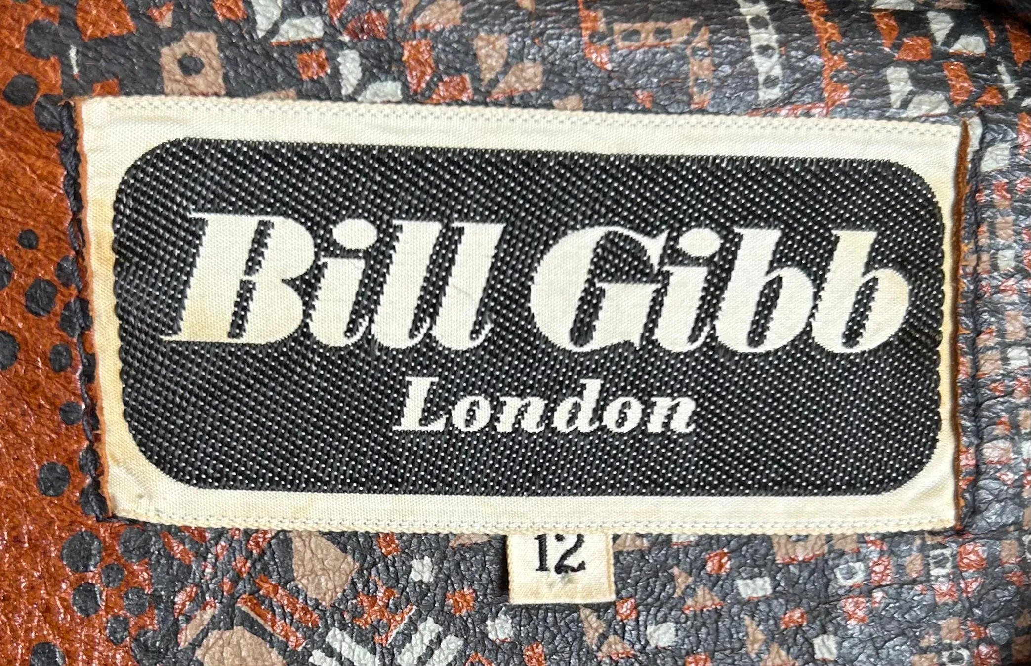 INCREDIBLE Bill Gibb A/W 1972 Leather Stenciled Vest with Bee Motif