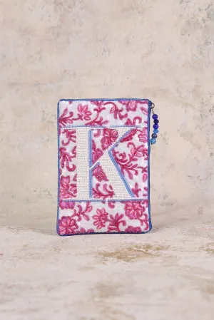 K Monogram Cosmetic Bag