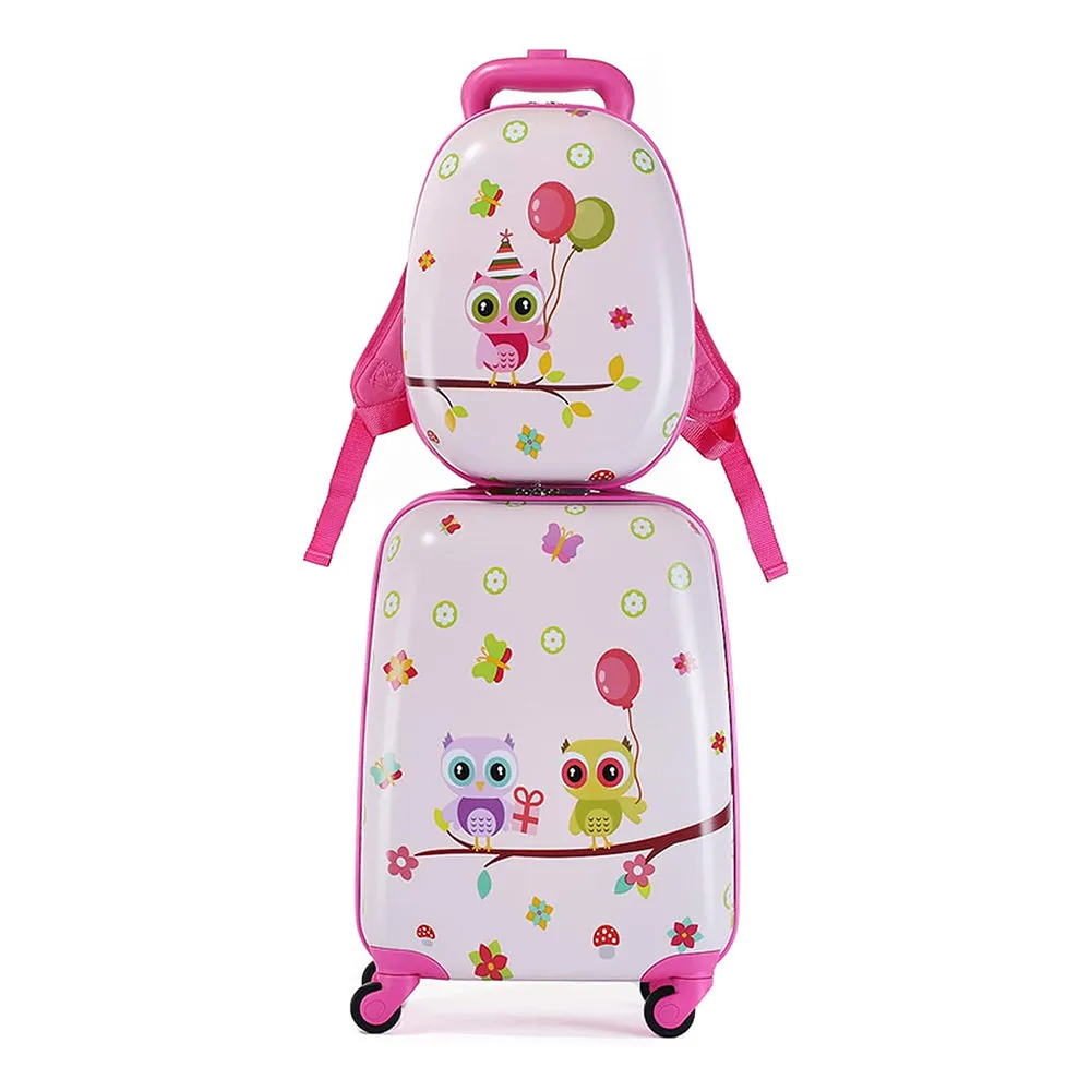 Kids Travel Backpack 12" with Carry on Rolling Spinner Wheels Suitcase 16’’ Set