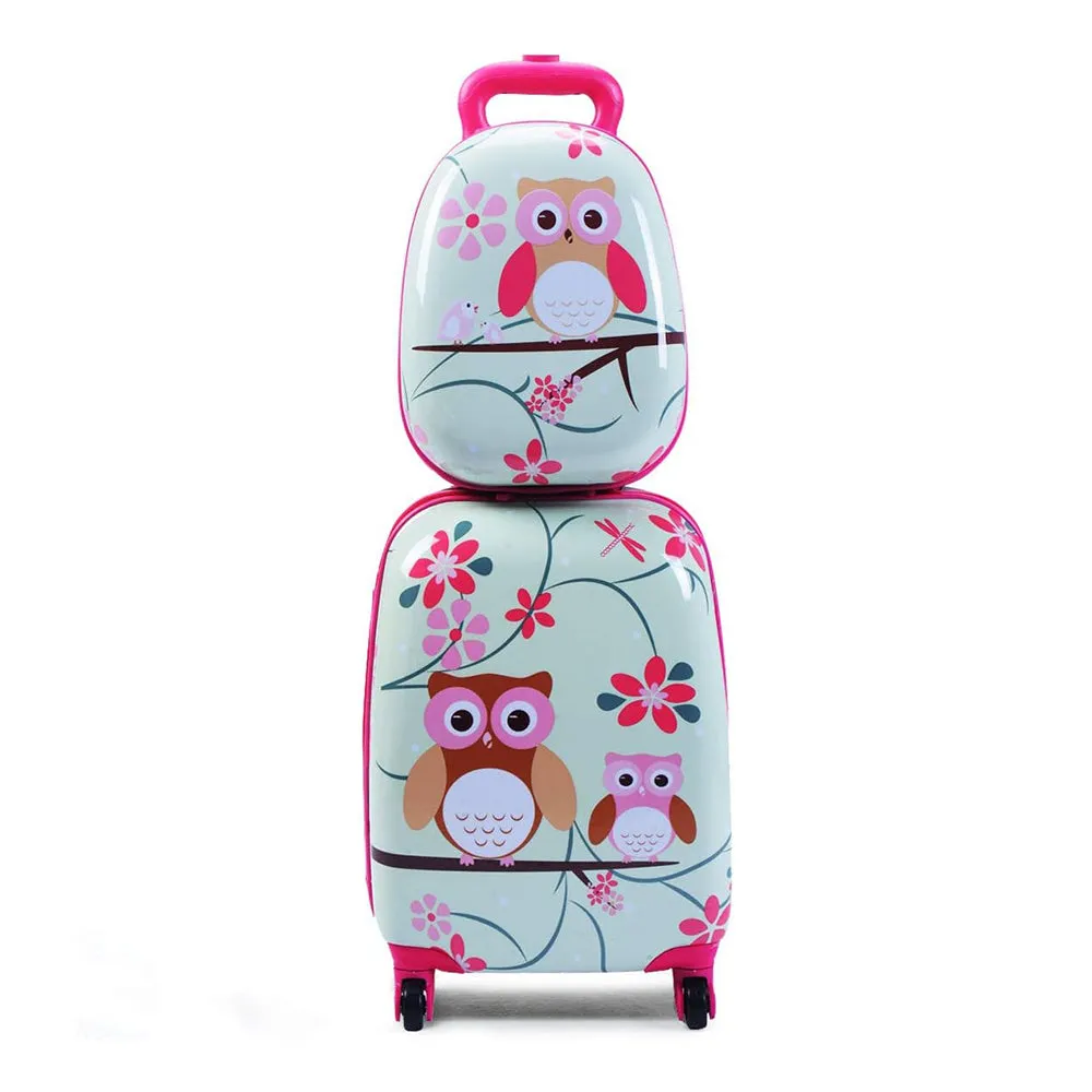 Kids Travel Backpack 12" with Carry on Rolling Spinner Wheels Suitcase 16’’ Set