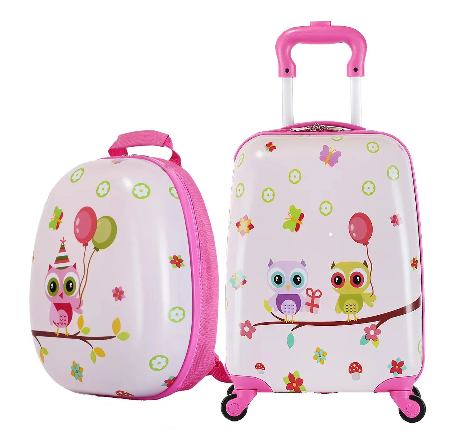 Kids Travel Backpack 12" with Carry on Rolling Spinner Wheels Suitcase 16’’ Set