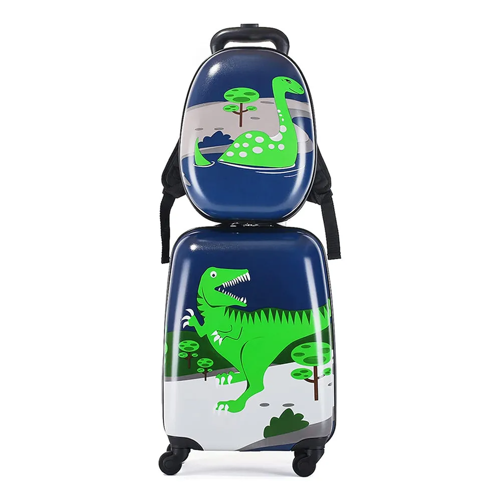 Kids Travel Backpack 12" with Carry on Rolling Spinner Wheels Suitcase 16’’ Set