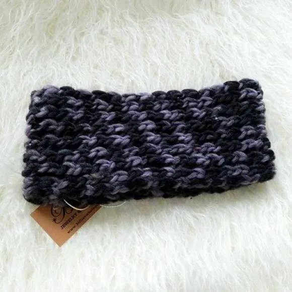 Knitted Headband Black & Gray