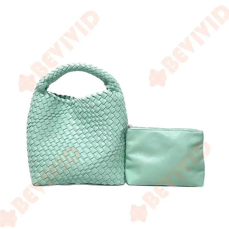 Knitting Handbag For Women Small Size Woven Tote Bag