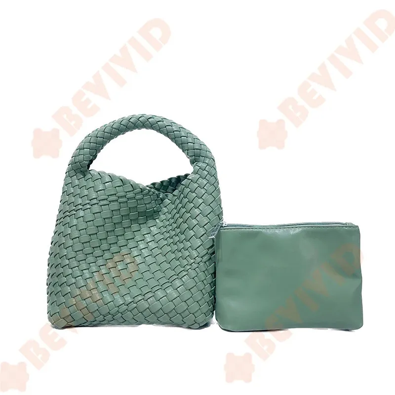 Knitting Handbag For Women Small Size Woven Tote Bag