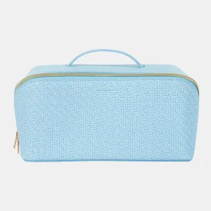 Large Beauty Bag - Herringbone Bluebell