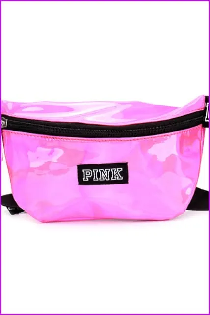 Laser Fanny Pack Pink Girl Bag Waist Bag Women Travel Handbags F093