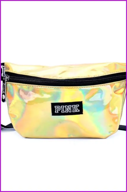 Laser Fanny Pack Pink Girl Bag Waist Bag Women Travel Handbags F093