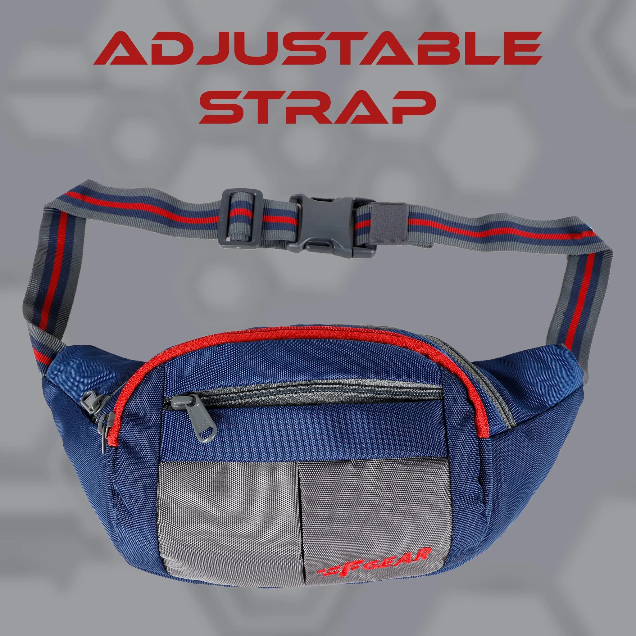 Lattitude Navy Red Sports Waist Pouch