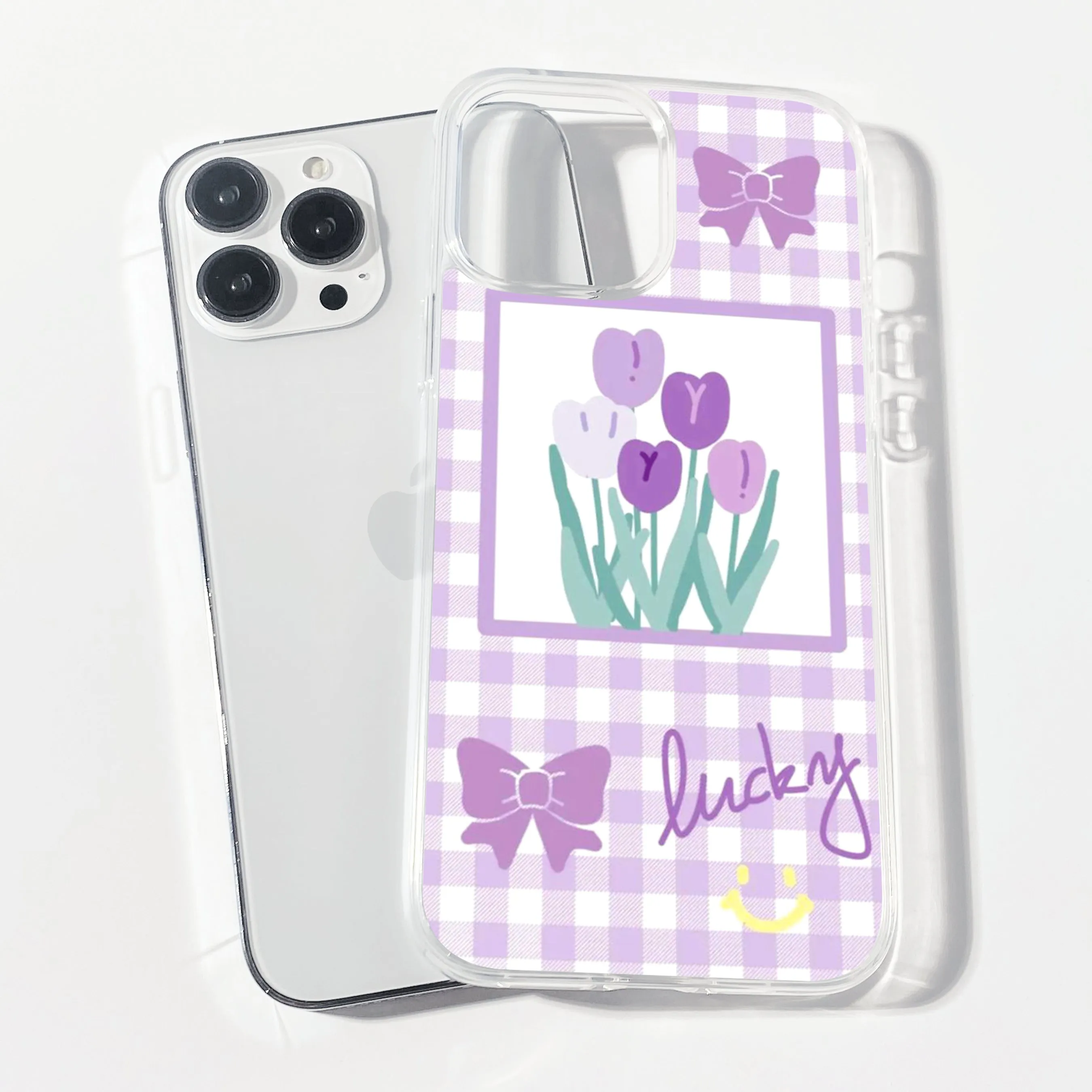 Lilac Twist Clear Silicone Phone Cover