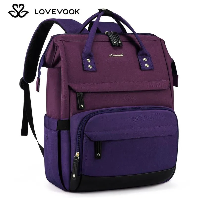 LOVEVOOK New Year 15.6-17.3 Laptop Backpack for Women, Backpack Purse for Girls with Anti-Theft Pocket, Travel Backpack for Girls with USB Port, Carry on Bag for Teacher, Nurse and College.