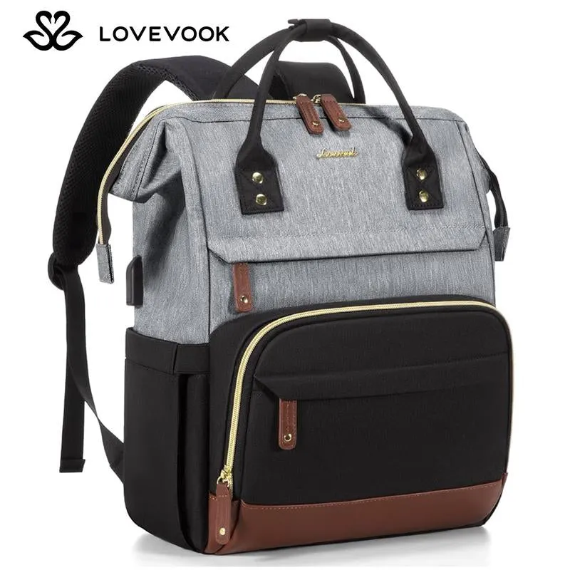 LOVEVOOK New Year 15.6-17.3 Laptop Backpack for Women, Backpack Purse for Girls with Anti-Theft Pocket, Travel Backpack for Girls with USB Port, Carry on Bag for Teacher, Nurse and College.