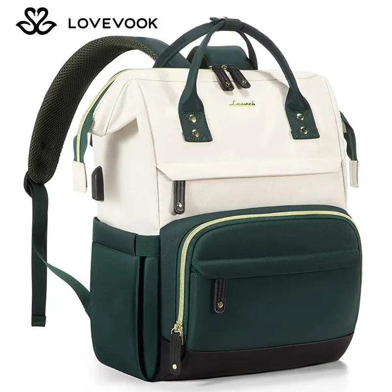 LOVEVOOK New Year 15.6-17.3 Laptop Backpack for Women, Backpack Purse for Girls with Anti-Theft Pocket, Travel Backpack for Girls with USB Port, Carry on Bag for Teacher, Nurse and College.